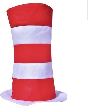 Red and White Striped Stovepipe Top Hat
